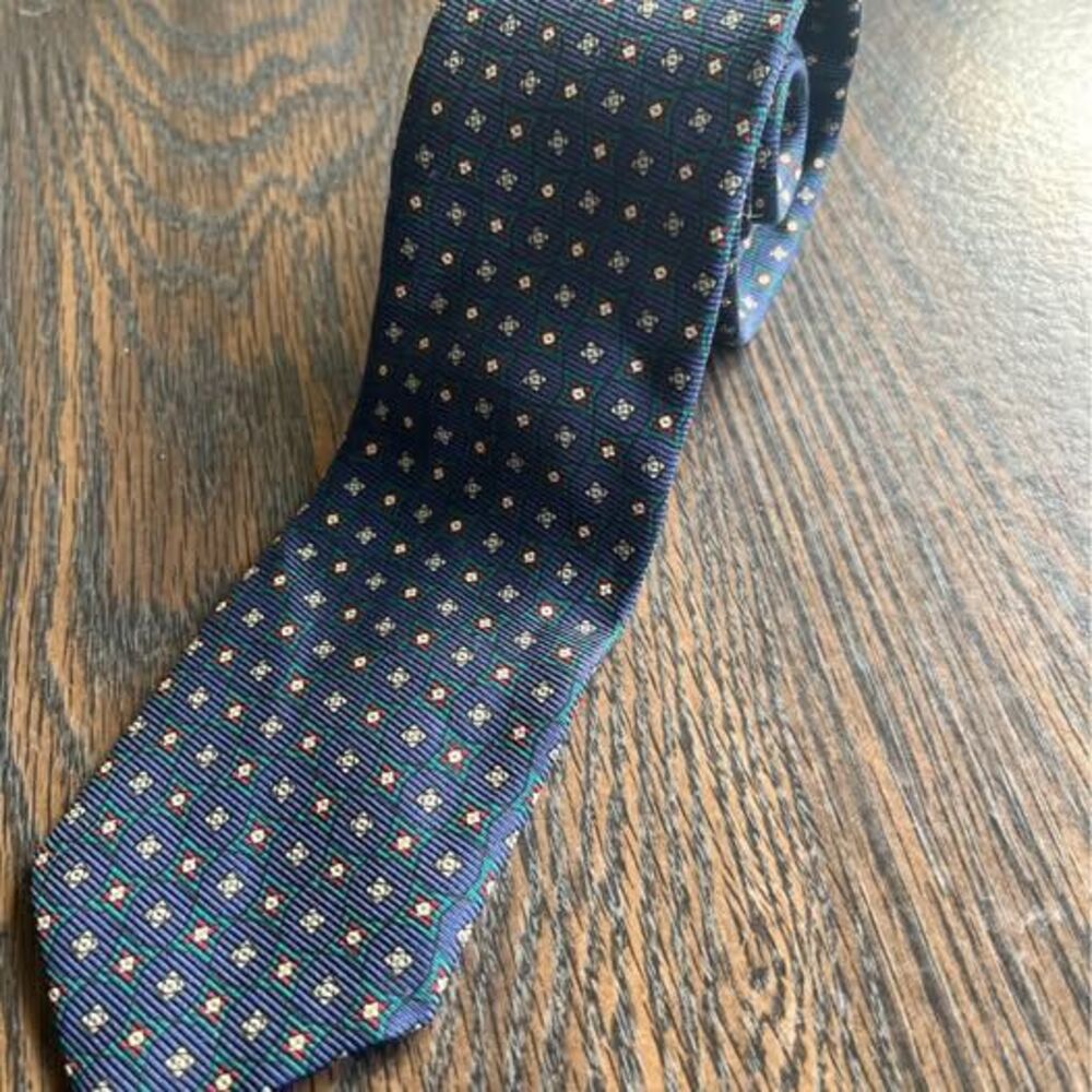 Vintage handmade Polo by Ralph Lauren for Neiman Marcus Geometric Silk Tie